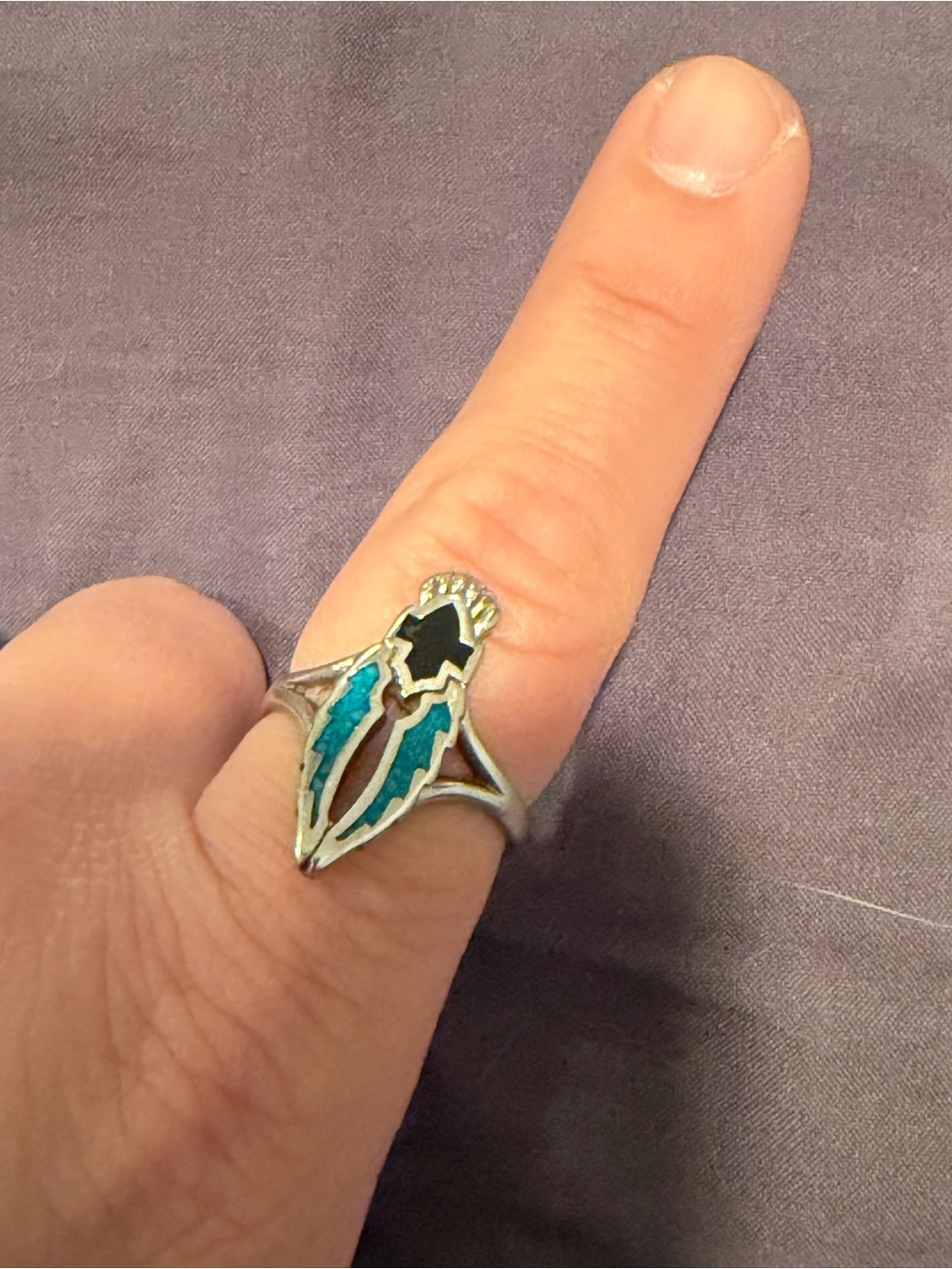 Harley-Davidson Turquoise and Black Accent Women's Ring - Picture 6 of 7